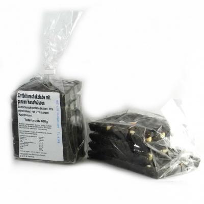 Шоколад Tafelbruch чорний з цілим фундуком 50%какао 400 г