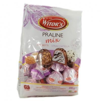 Шоколадні Witor's Praline mix amaretti stracciatella 200 г