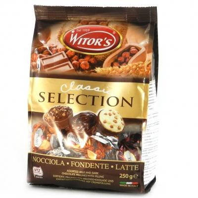 Шоколадні Witor's Classic Selection асорті праліне з чорного та молочного шоколаду 250 г