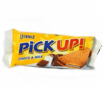 Печенье Leibniz Pick Up с плиткой молочного шоколада 28 г