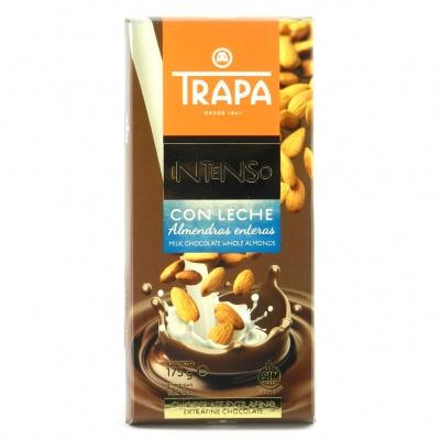 Шоколад Trapa intenso молочный с миндалем 175 г