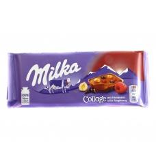 Шоколад Milka коллаж малина та фундук 93г