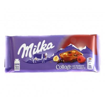 Шоколад Milka коллаж малина та фундук 93 г