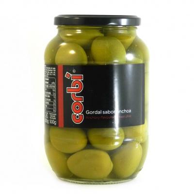 Оливки зелені Corbi gorbal sabor anchoa з кісточкою 835 г