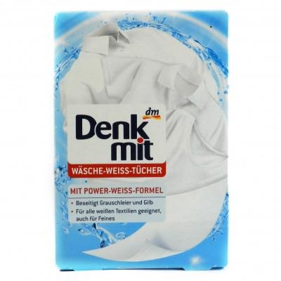 Відбілюючі серветки Denkmit для прання білої білизни 20шт