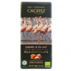 Шоколад Cachet bio organic молочний з карамелю та морською сілю 100г