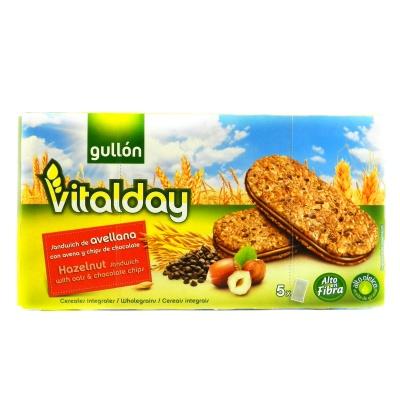 Печиво Gullon vitalday цільнозервове з горіховим кремом 220г