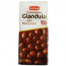 Шоколад Dolciando молочний з цілими лісовими горіхами 130г