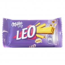 Вафля Milka Leo white з шоколадним наповнювачем у білому шоколаді 33г