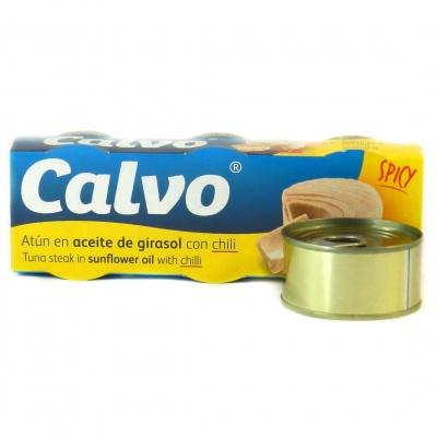 Тунець Calvo у соняшниковій олії з чилі 80г