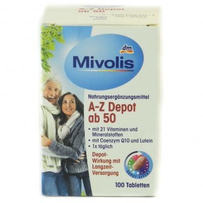 Витамины Mivolis A-Z Depot 50 лет 100шт