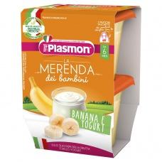 Plasmon дитячий перекус банан та йогурт без глютену до 6міс. 2*120г