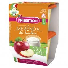 Plasmon дитячий перекусяблуко та йогурт без глютену до 6міс. 2*120г