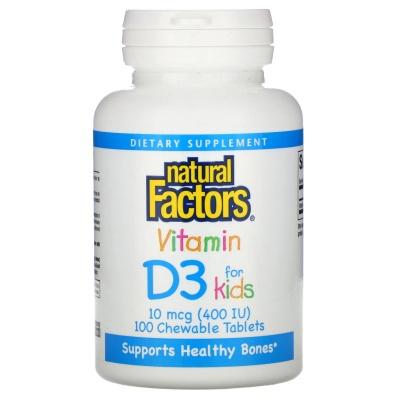 Вітаміни Natural Factors Vitamin D3 for Kids 100 шт