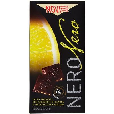 Шоколад Novi 70% какао з цедрою лимону та імбирем 70гр