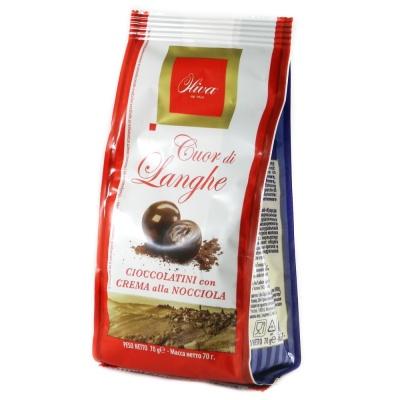 Цукерки шоколадні Cuor di Langhe з горіхово кремовою начинкою 70г