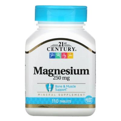 Витамины 21st Century Магний 250 мг, 110 шт