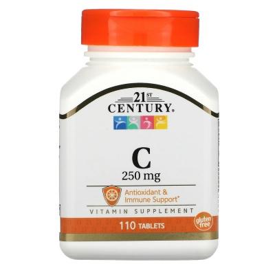 Витамины 21st Century Vitamin С 250 мг, 110шт