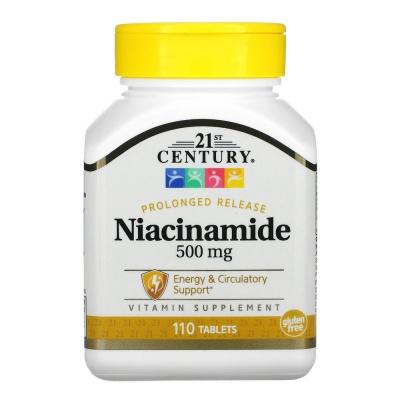 Витамины 21st Century Ниацин (В3) 250мкг, 110шт