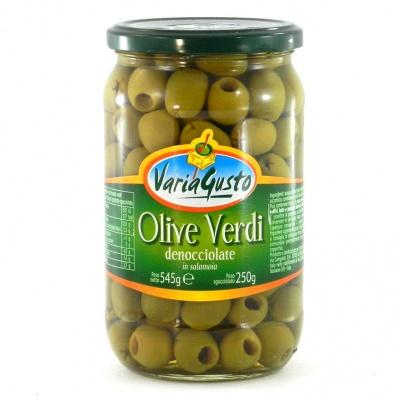 Зелені оливки VARIA GUSTO Olive Verdi denocciolate in salamoia 0.545 кг