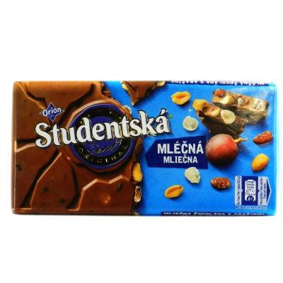Шоколад Studentska молочный с изюмом и арахисом 180г