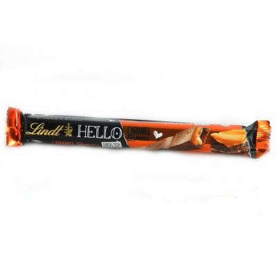 Шоколадні Lindt Hello caramel brownie батончик 39 г