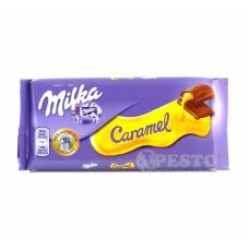 Шоколад Milka молочний з карамелью 100г