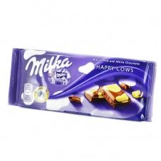 Шоколад Milka молочний і білий шоколад 100г